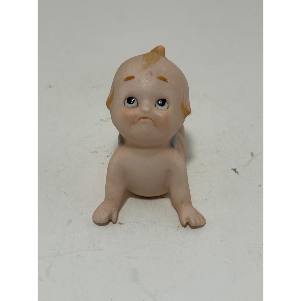 Vintage‎ Japan Bisque Porcelain Pouty Crawling Baby Figurine Kewpie Style Wings